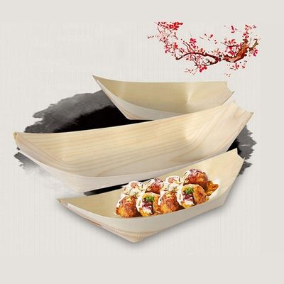 Bateau de service de sushi en bois 9 pouces moderne simple jetable pin bouleau de bambou