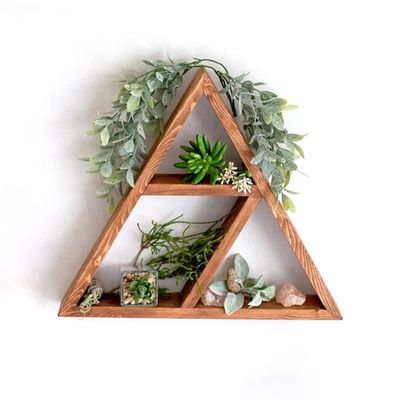 Meubles de salon sur mesure en bois fait à la main Monté sur le mur Étagère triangulaire flottante 16&quot; ou 18&quot; X3.2&quot; Design moderne