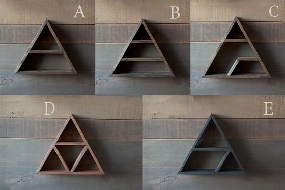 Meubles de salon sur mesure en bois fait à la main Monté sur le mur Étagère triangulaire flottante 16&quot; ou 18&quot; X3.2&quot; Design moderne