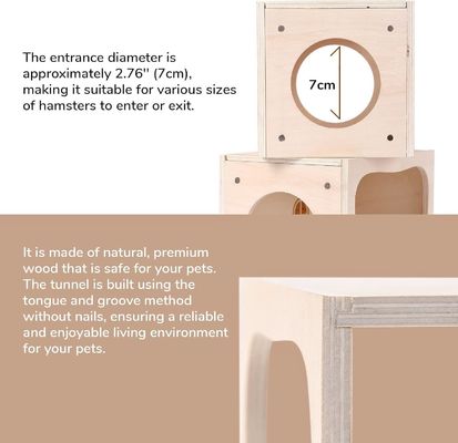 Maison en bois respirante pour petits animaux Chambre personnalisable pour se cacher et explorer