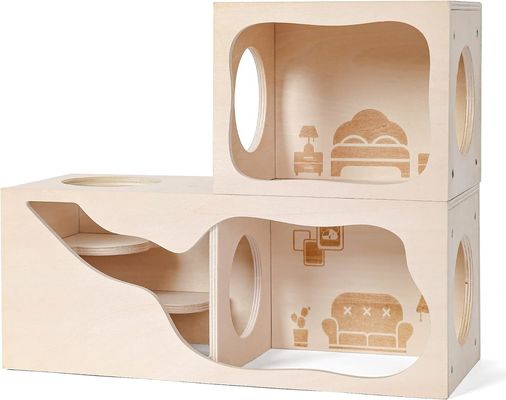 Maison en bois respirante pour petits animaux Chambre personnalisable pour se cacher et explorer