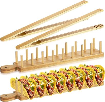 Ensemble de 2 porte-tacos en bois avec poignée et tong brûlé imprimerie couleur personnalisée
