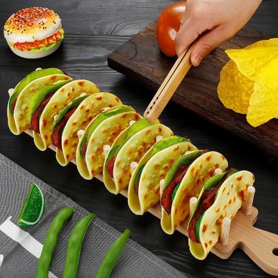 Ensemble de 2 porte-tacos en bois avec poignée et tong brûlé imprimerie couleur personnalisée