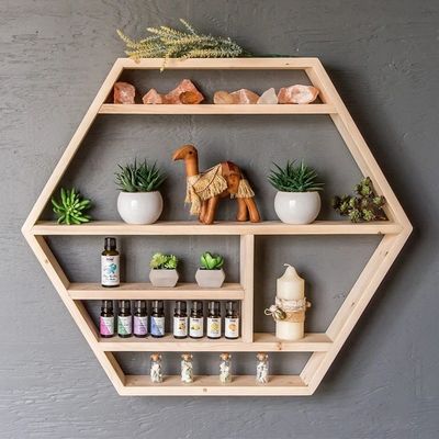 Logos personnalisés Meubles de salon en bois fait à la main Monté sur le mur Étagères flottantes