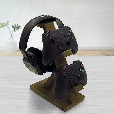 Commandeur de jeux vidéo casque support étagère de décoration de la maison en bois avec porte-écouteurs