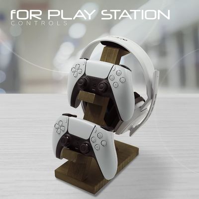 Commandeur de jeux vidéo casque support étagère de décoration de la maison en bois avec porte-écouteurs
