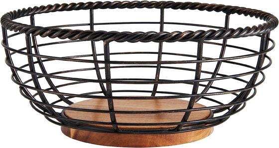 Compact pliable bocal de fruits en bois pour le stockage de cuisine et de salon économisant de l'espace