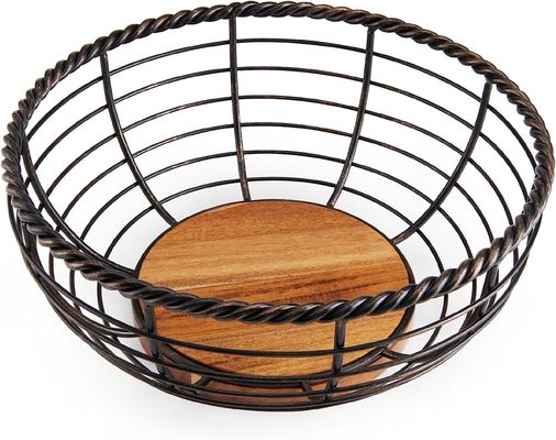 Compact pliable bocal de fruits en bois pour le stockage de cuisine et de salon économisant de l'espace