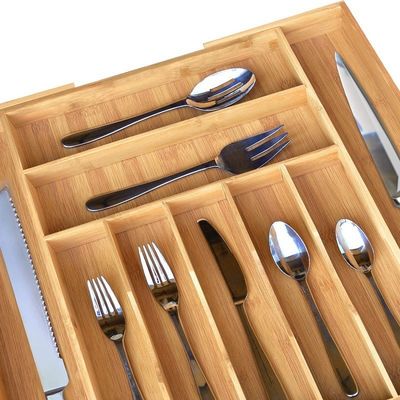 Bamboo Cuisine Vaisselle d'argent Porte-outil et plateau de couverts tiroir organisateur pour la vaisselle personnaliser la taille