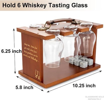 Porteur de séchage de vernis vernis à un seul niveau pour verres de dégustation de bourbon et de whisky