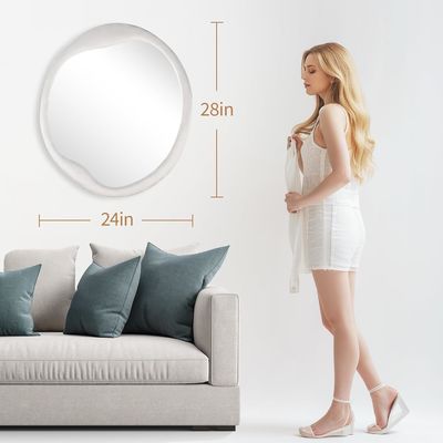 Peint en flanelle enveloppé en bois cadre miroir unique décoration murale irrégulière pour la maison