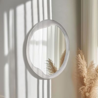 Peint en flanelle enveloppé en bois cadre miroir unique décoration murale irrégulière pour la maison