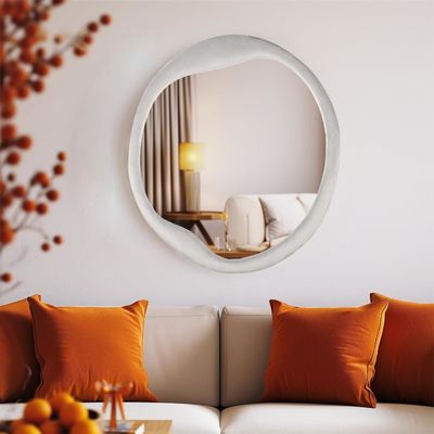 Peint en flanelle enveloppé en bois cadre miroir unique décoration murale irrégulière pour la maison