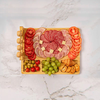 Plaque de coupe en bambou avec écaille et rangement