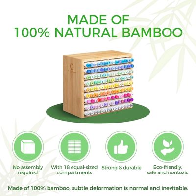 Stockage de bureau en bois peut contenir 126 marqueurs 48 couleurs pastel en bambou marqueur organisateur