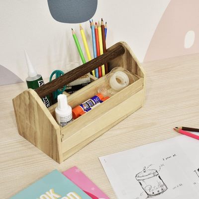 Commande personnalisée Acceptée Caisse de rangement d'outils artisanaux en bois de pin/bambous