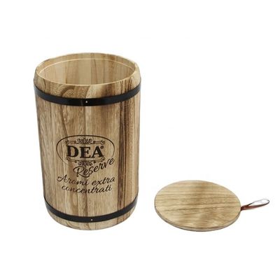 18x18x27cm Logo personnalisé Emballage en fût en bois Artisanal Vintage style grand Paulownia