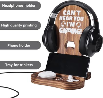 Décoration de la salle de bain de l' hôtel de la maison Décoration du support de casque en bois pour gamer Adolescent garçon