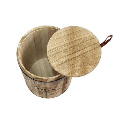 18x18x27cm Logo personnalisé Emballage en fût en bois Artisanal Vintage style grand Paulownia