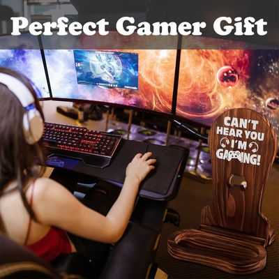 Décoration de la salle de bain de l' hôtel de la maison Décoration du support de casque en bois pour gamer Adolescent garçon