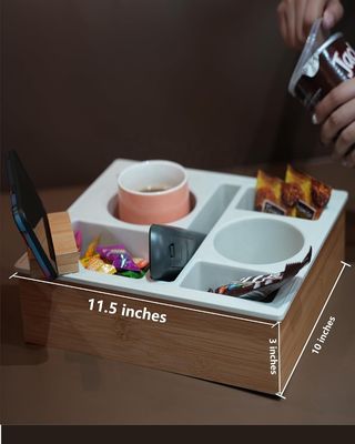 Boîte de rangement en bois de bureau pour le salon Table à café Snacks et télécommande