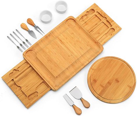 Taille personnalisée en bois de noix noire en vrac Bloc de coupe de bambou Cuisine Taille de coupe de fromage avec outils