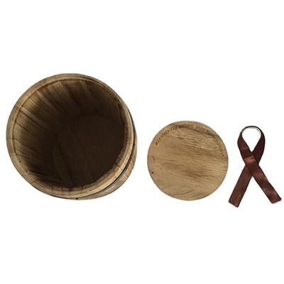 Mini-artisanat de grains de café en bois et baril de stockage de bonbons avec sérigraphie