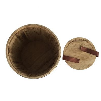 Mini-artisanat de grains de café en bois et baril de stockage de bonbons avec sérigraphie