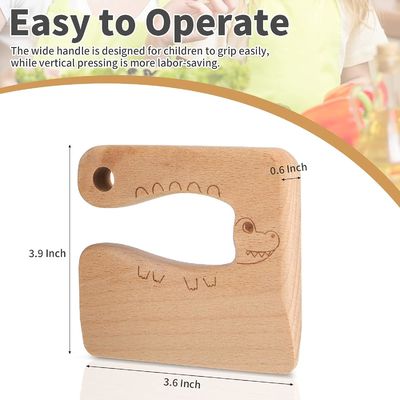 OEM couteau en bois pour enfants pour cuisiner poisson mignon en forme de dinosaure jouet de cuisine coupe-végétaux