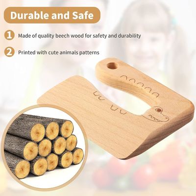 OEM couteau en bois pour enfants pour cuisiner poisson mignon en forme de dinosaure jouet de cuisine coupe-végétaux