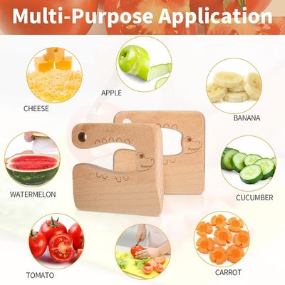 OEM couteau en bois pour enfants pour cuisiner poisson mignon en forme de dinosaure jouet de cuisine coupe-végétaux