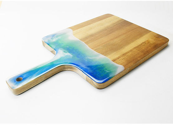 Cuisine de stockage de pain en bois de marbre avec des planches de coupe en résine de noix de bambou en forme d'océan