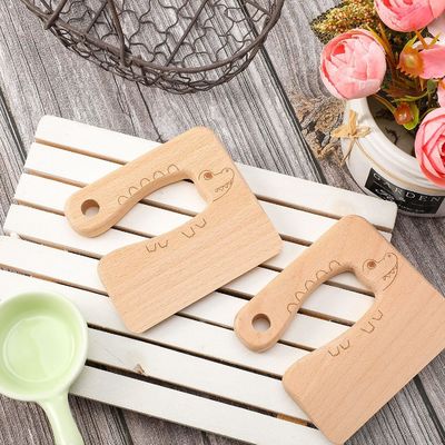 OEM couteau en bois pour enfants pour cuisiner poisson mignon en forme de dinosaure jouet de cuisine coupe-végétaux