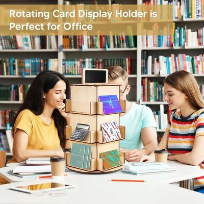 Matériau de verre en bois Plateau d'affichage de cartes postales en bois avec petit tableau noir de taille personnalisée