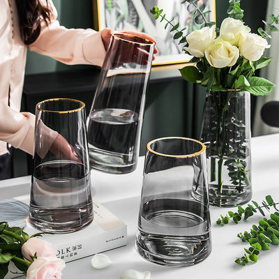 Vase en verre cylindrique de style européen pour toutes les saisons