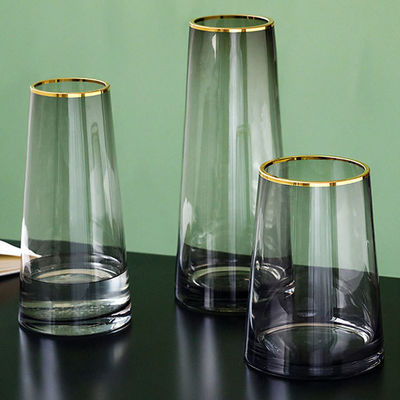 Vase en verre cylindrique de style européen pour toutes les saisons