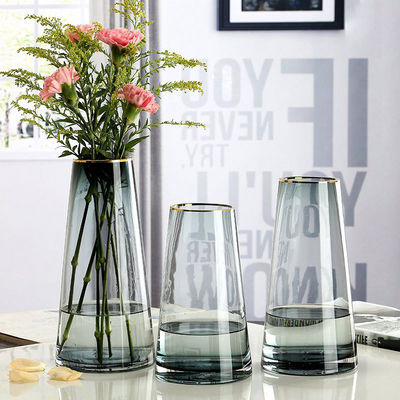 Vase en verre cylindrique de style européen pour toutes les saisons