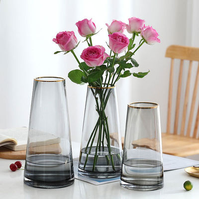 Vase en verre cylindrique de style européen pour toutes les saisons