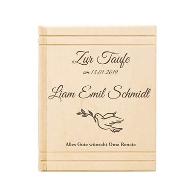 Impression à écran de soie/Logo brûlé Caisse d'épargne en bois pour enfants en forme de livre sur mesure