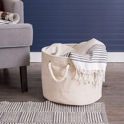 Coffre de rangement multifonctionnel pour ménage en tissu pour magazines jouets pour animaux de compagnie et linge