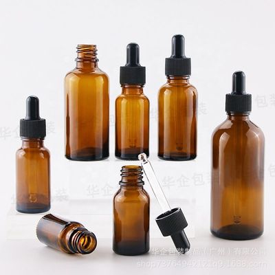 5 ml 10 ml 15 ml 20 ml 30 ml 50 ml 100 ml Bouteille de gouttelette en verre ambre avec un bocal en verre