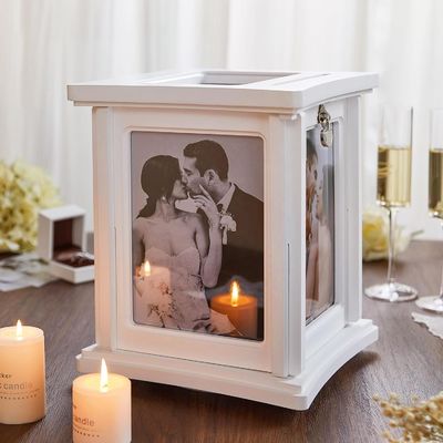 Réception de mariage Eucalyptus enveloppe bricolage boîte en bois avec verrouilleur échantillon gratuit