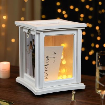 Réception de mariage Eucalyptus enveloppe bricolage boîte en bois avec verrouilleur échantillon gratuit