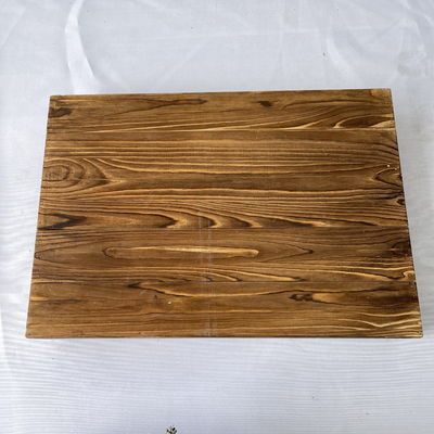 Conception personnalisée Accepté plateau de bois rustique rectangulaire avec poignées métalliques