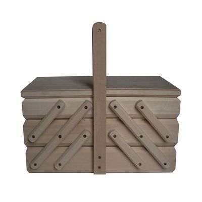 Kit de couture personnalisé avec boîte de couture en bois de pin de bois de couleur de salle de sélection d'espace