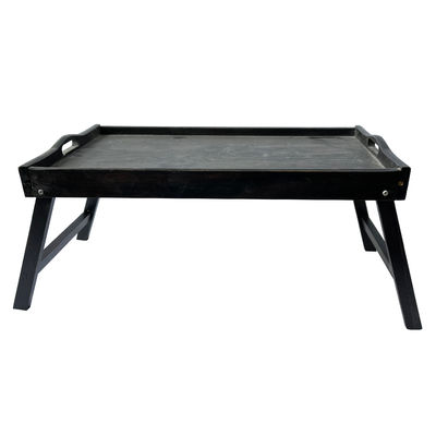 Impression à écran de soie Petit-déjeuner naturel Plateau de lit en bois avec jambes pliantes Cuisine