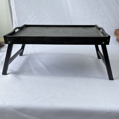 Impression à écran de soie Petit-déjeuner naturel Plateau de lit en bois avec jambes pliantes Cuisine