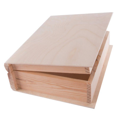 Boîte en forme de livre en bois de pin personnalisée pour l'artisanat de cadeaux en bois inachevé