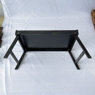 Impression à écran de soie Petit-déjeuner naturel Plateau de lit en bois avec jambes pliantes Cuisine