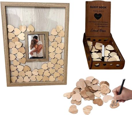 Décoration de mariage romantique en bois et en verre cadre personnalisé avec une grande photo